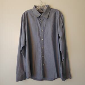 Theory Button Up Shirt Men's XL Kale WP Blue White Stripe Business Casual Preppy